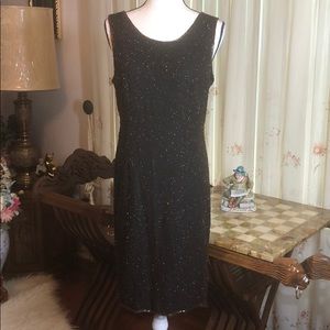 Vintage Little Black JMD Dress with Brown Sequins
